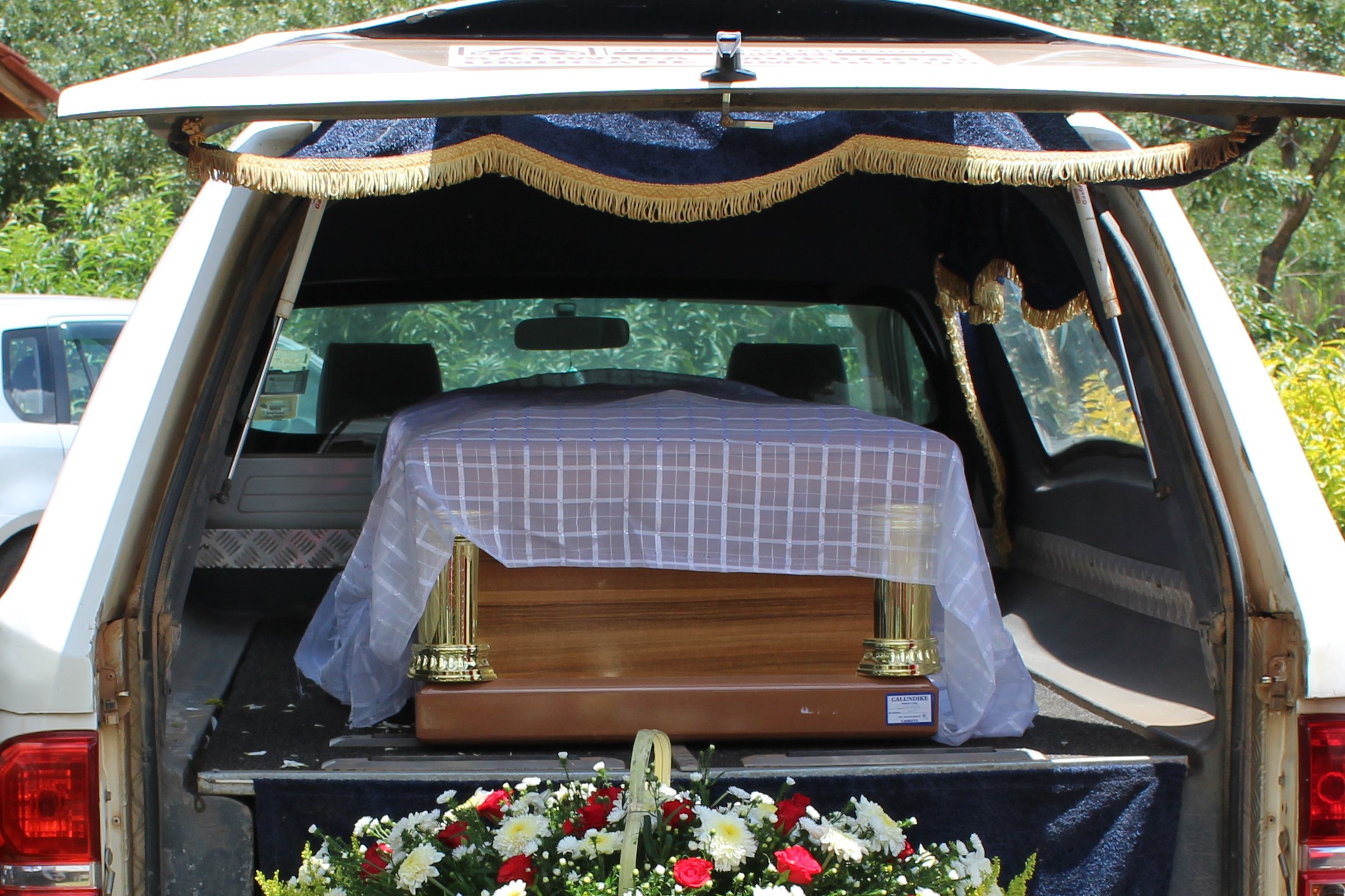 coffin in hearse