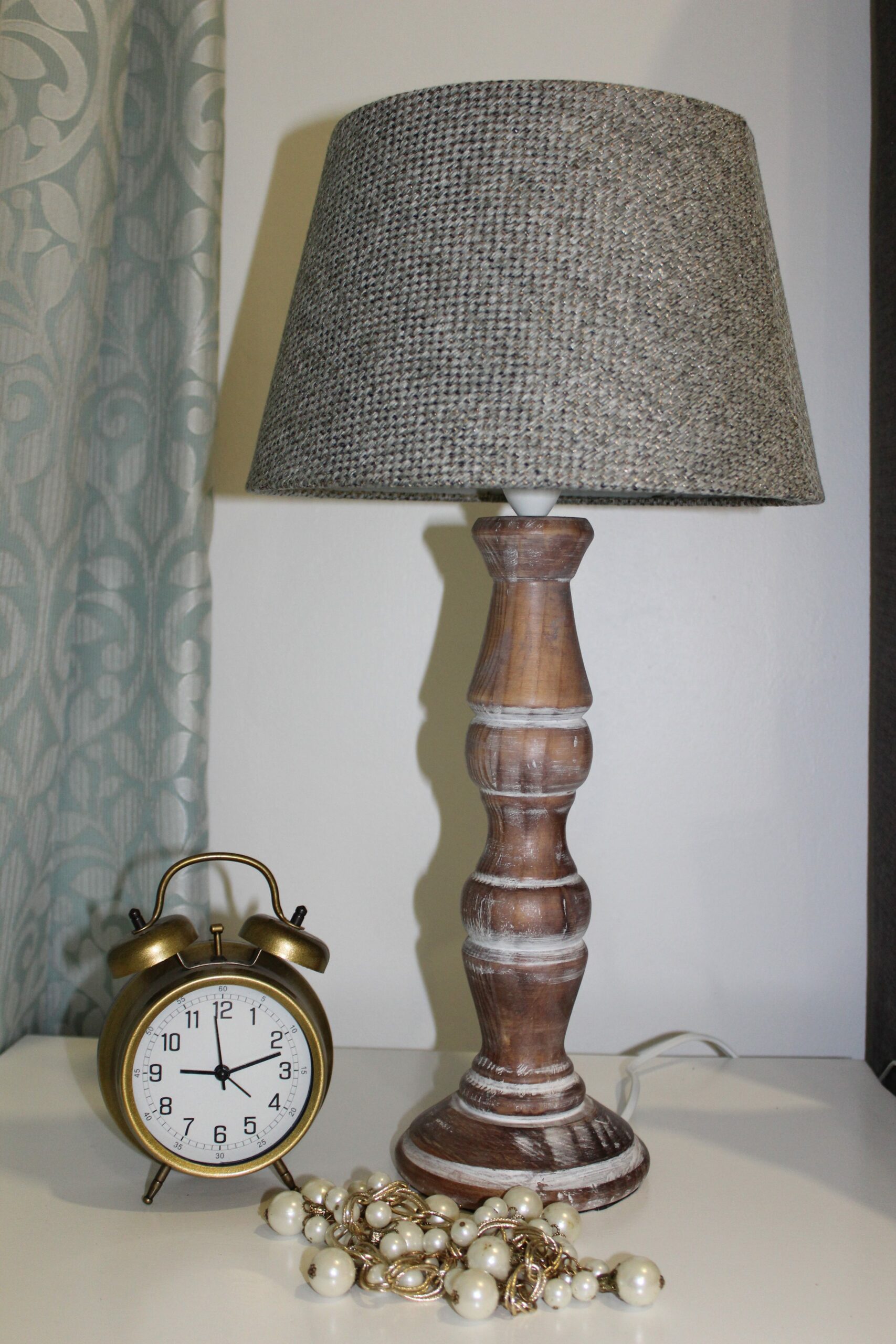 bedside table with lamp and clock ZimbOriginal